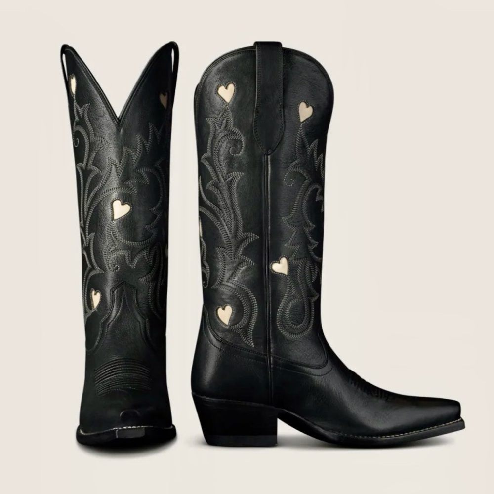 Tecovas Midnight Hearts Cowhide boots - Picture 2 of 8